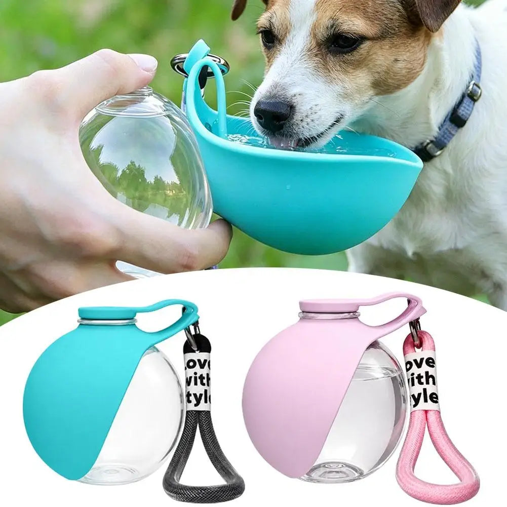 285ML Dog Water Bottle with Foldable Silicone Bowl for Dogs and Cats Portable Outdoor Companion Foldable Silicone Dog Cup