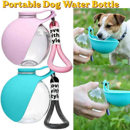 285ML Dog Water Bottle with Foldable Silicone Bowl for Dogs and Cats Portable Outdoor Companion Foldable Silicone Dog Cup
