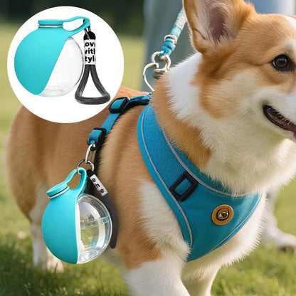 285ML Dog Water Bottle with Foldable Silicone Bowl for Dogs and Cats Portable Outdoor Companion Foldable Silicone Dog Cup